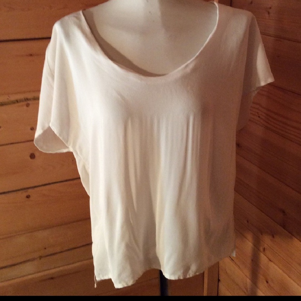 100% silk boxy blouse